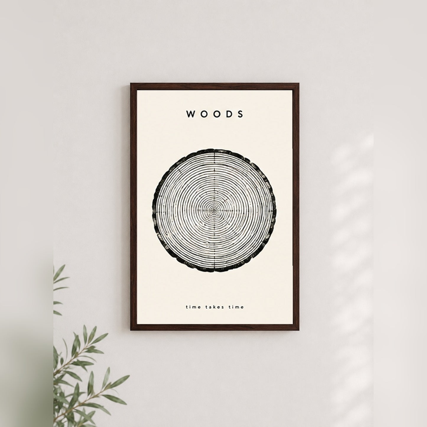 Zamana Karşı Halkalar – Modern Çerçeveli Poster — Ceviz — Paspartusuz — TabloLab