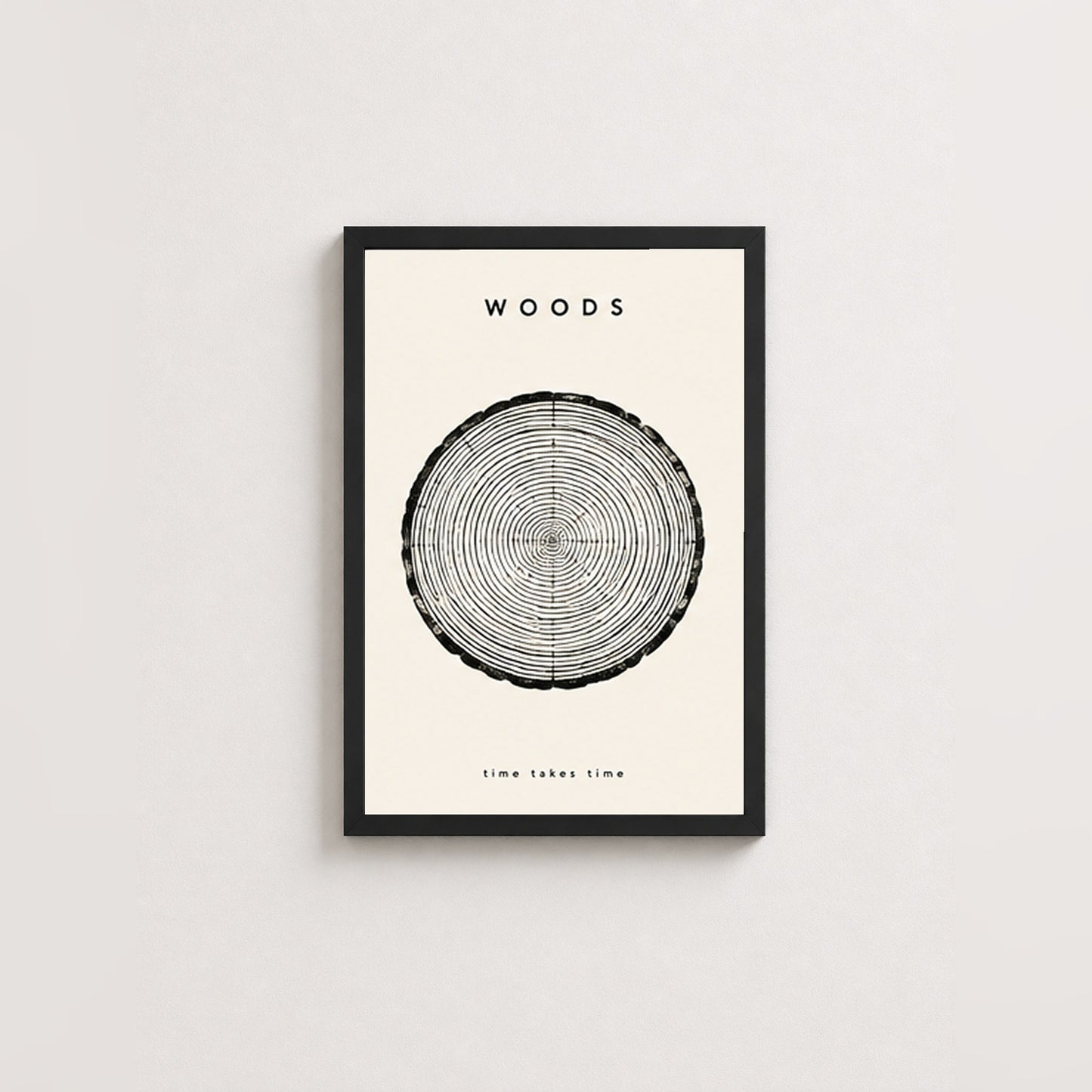 Zamana Karşı Halkalar – Modern Çerçeveli Poster — Siyah — Paspartusuz — TabloLab
