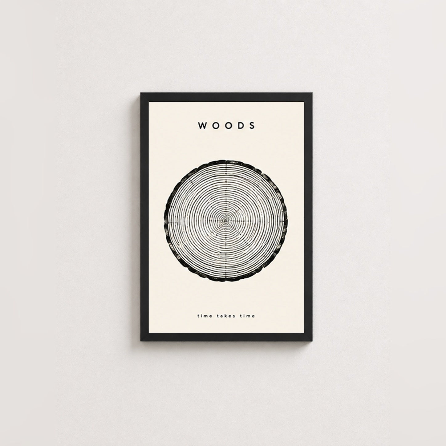 Zamana Karşı Halkalar – Modern Çerçeveli Poster — Siyah — Paspartusuz — TabloLab