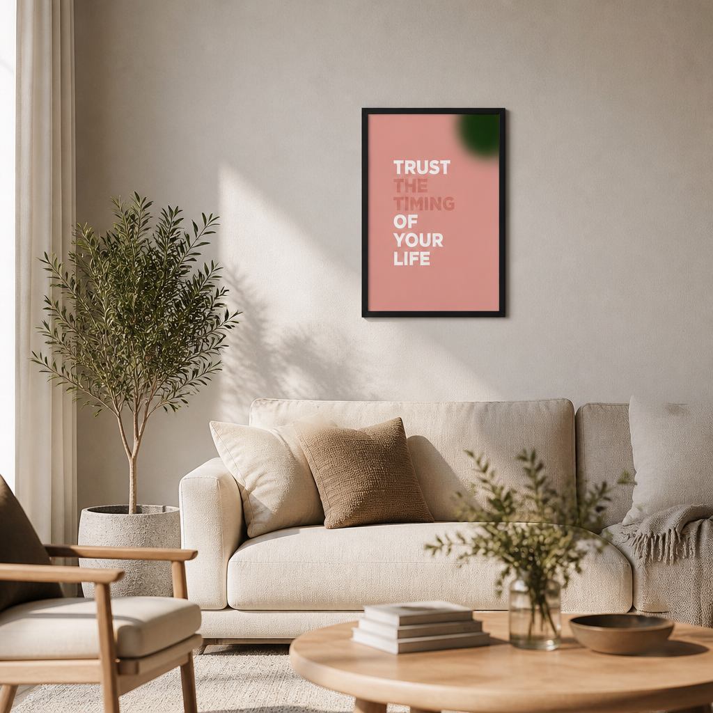 Zamanın Gücü – Modern Çerçeveli Poster — Siyah — Tam Baskı — TabloLab