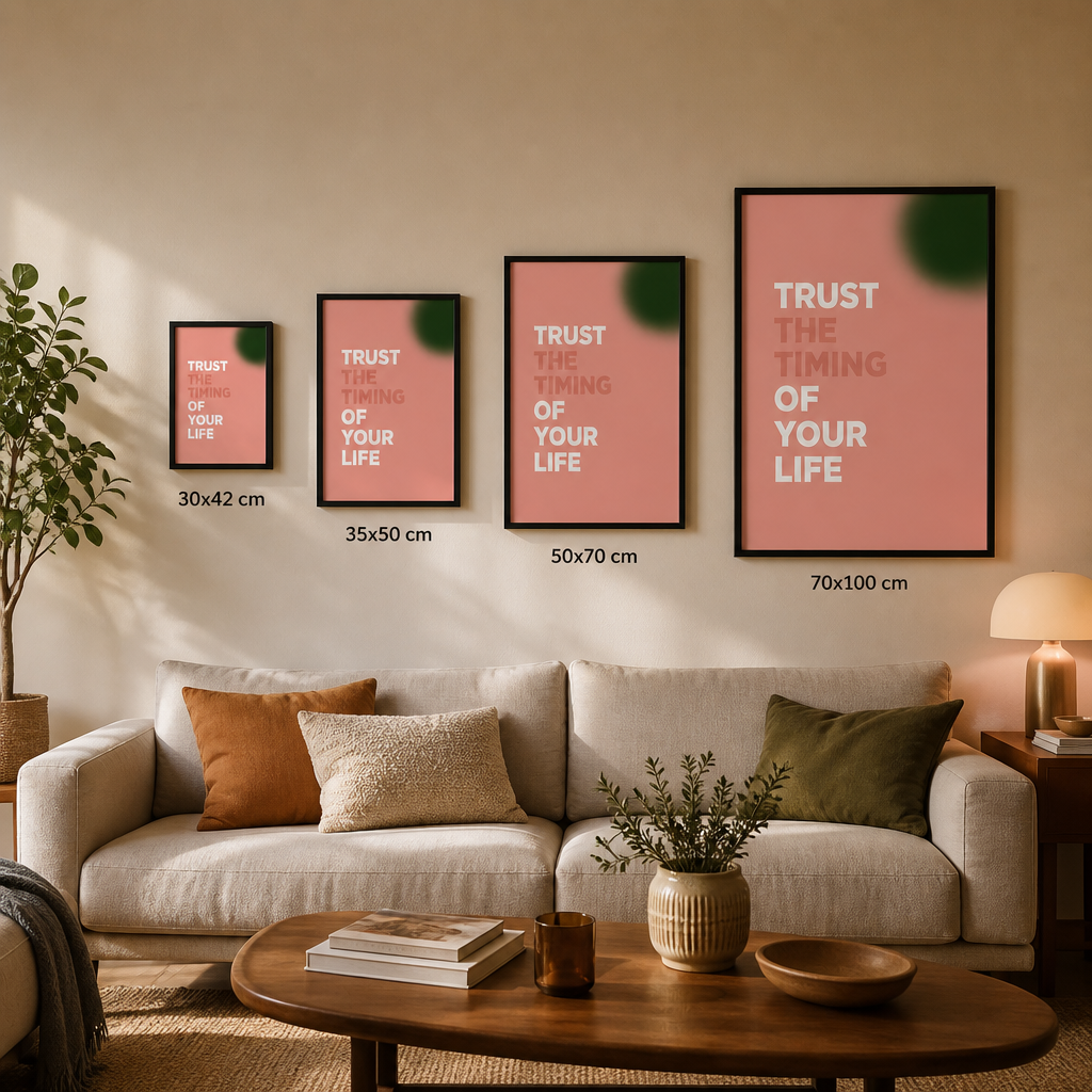 Zamanın Gücü – Modern Çerçeveli Poster — Siyah — Tam Baskı — TabloLab