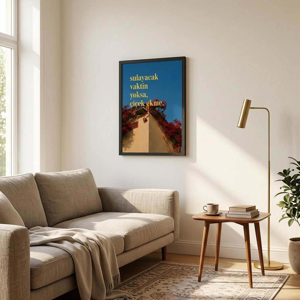Zamanın Önemi – Modern Çerçeveli Poster — Siyah — Tam Baskı — TabloLab
