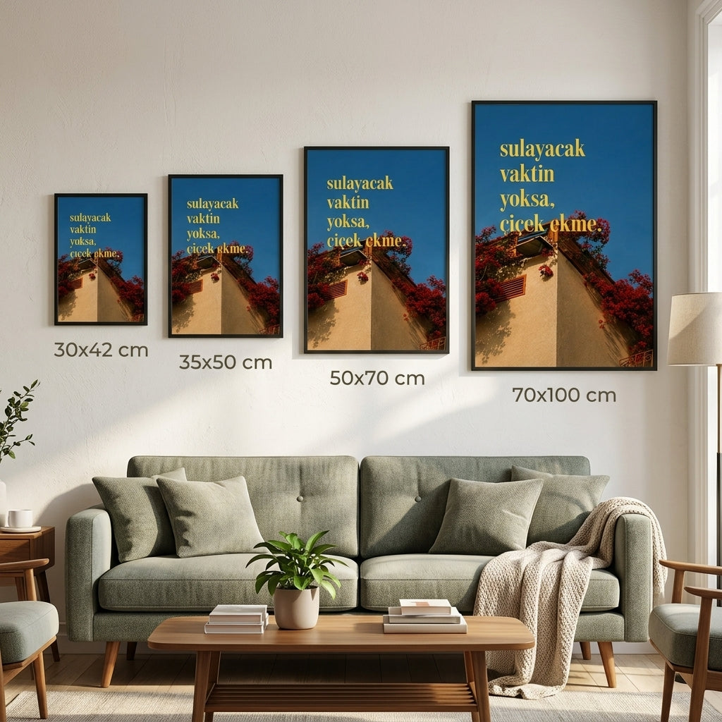 Zamanın Önemi – Modern Çerçeveli Poster — Siyah — Tam Baskı — TabloLab
