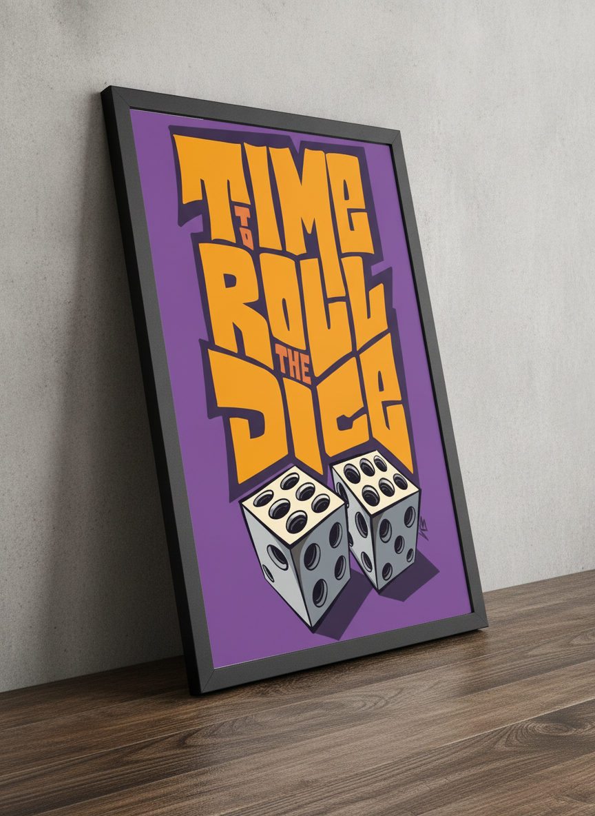 Zar Anı – Tipografik Çerçeveli Poster — Siyah Çerçeve — TabloLab