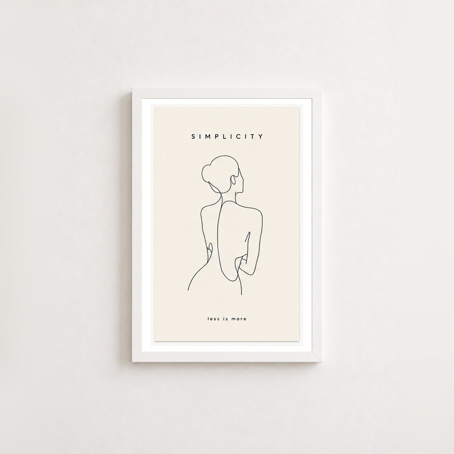 Zarif Çizgi – Minimal Çerçeveli Poster — Beyaz — Paspartulu — TabloLab