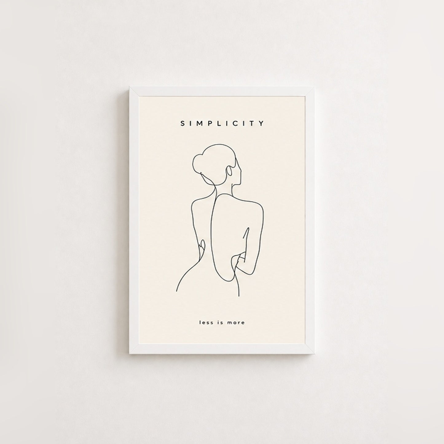 Zarif Çizgi – Minimal Çerçeveli Poster — Beyaz — Paspartusuz — TabloLab