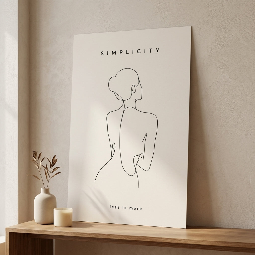 Zarif Çizgi – Minimal Çerçeveli Poster — Çerçevesiz — Paspartusuz — TabloLab