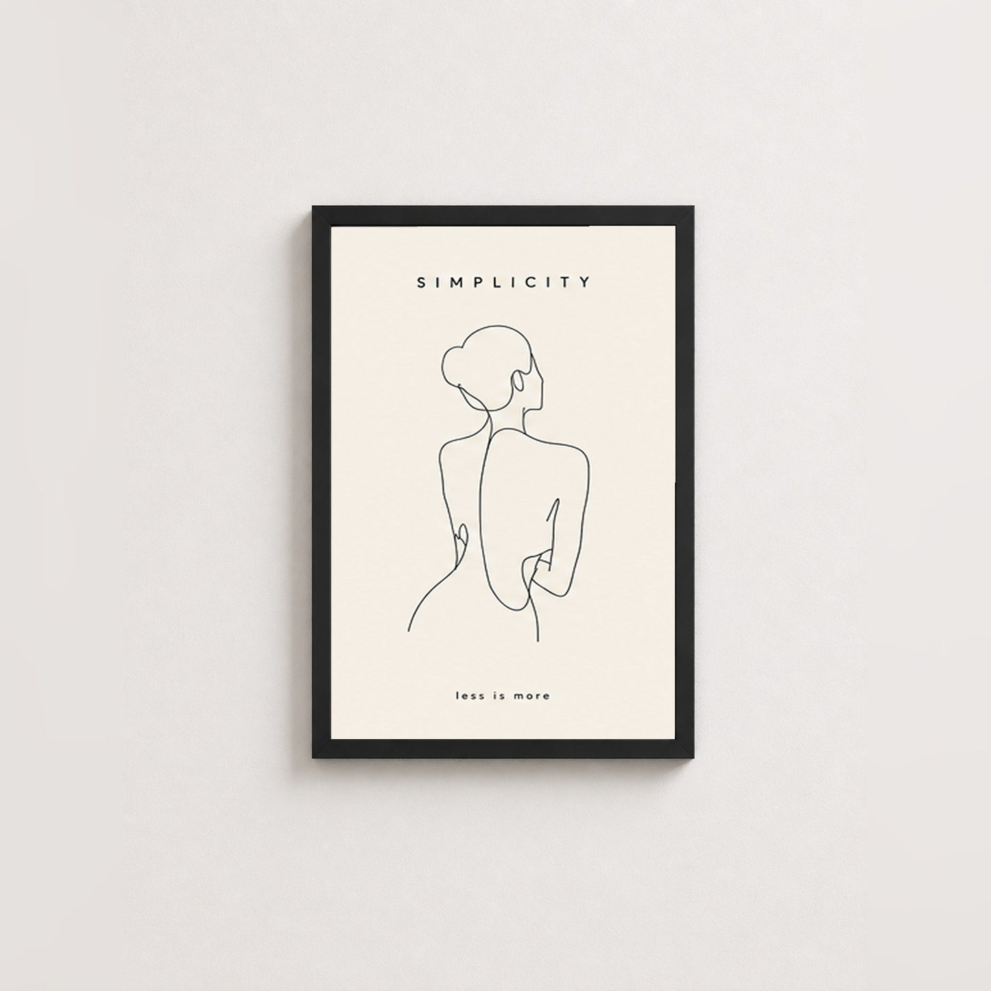 Zarif Çizgi – Minimal Çerçeveli Poster — Siyah — Paspartusuz — TabloLab
