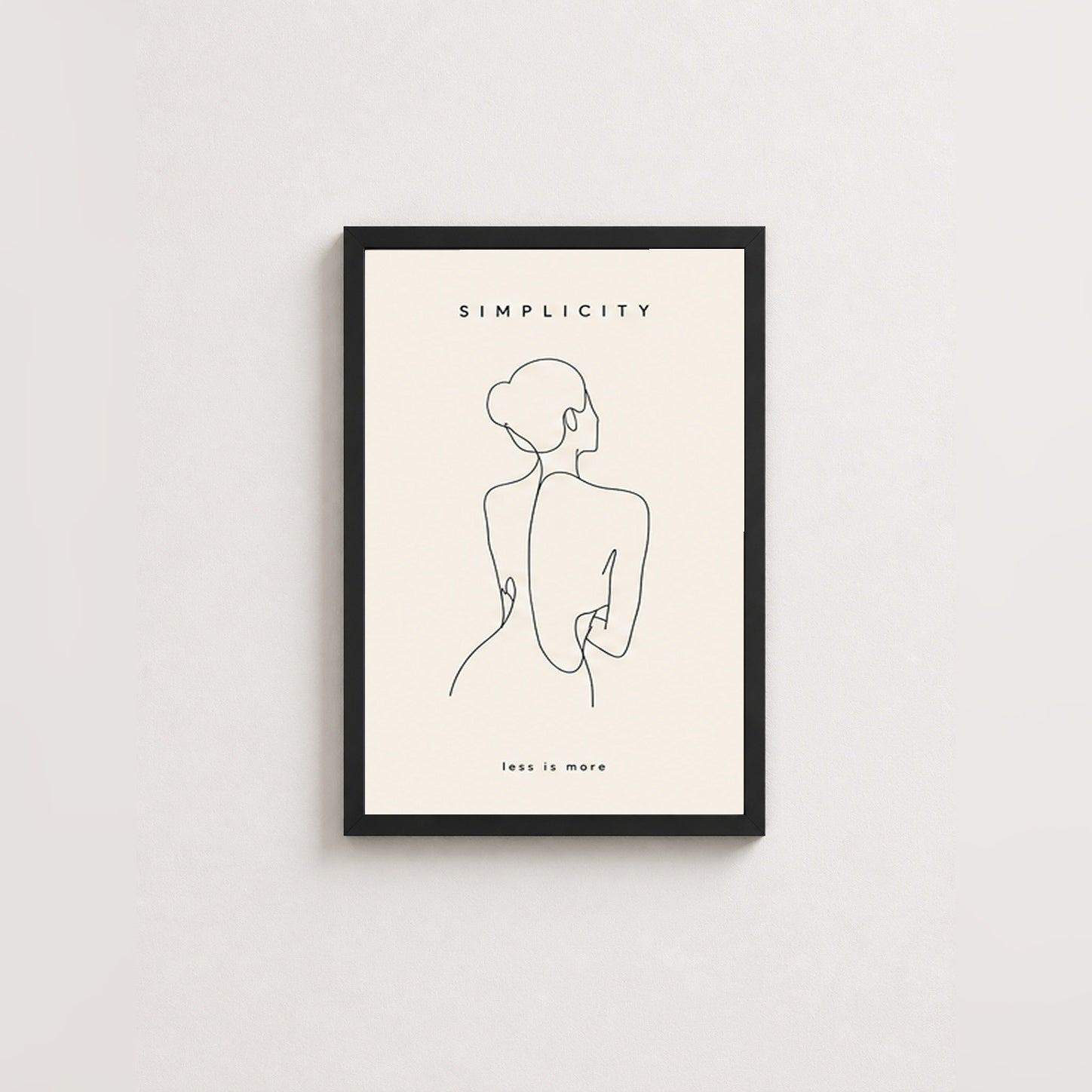 Zarif Çizgi – Minimal Çerçeveli Poster — Siyah — Paspartusuz — TabloLab