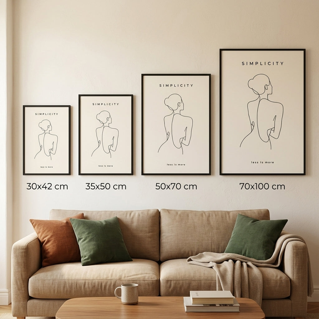 Zarif Çizgi – Minimal Çerçeveli Poster — Siyah — Paspartusuz — TabloLab