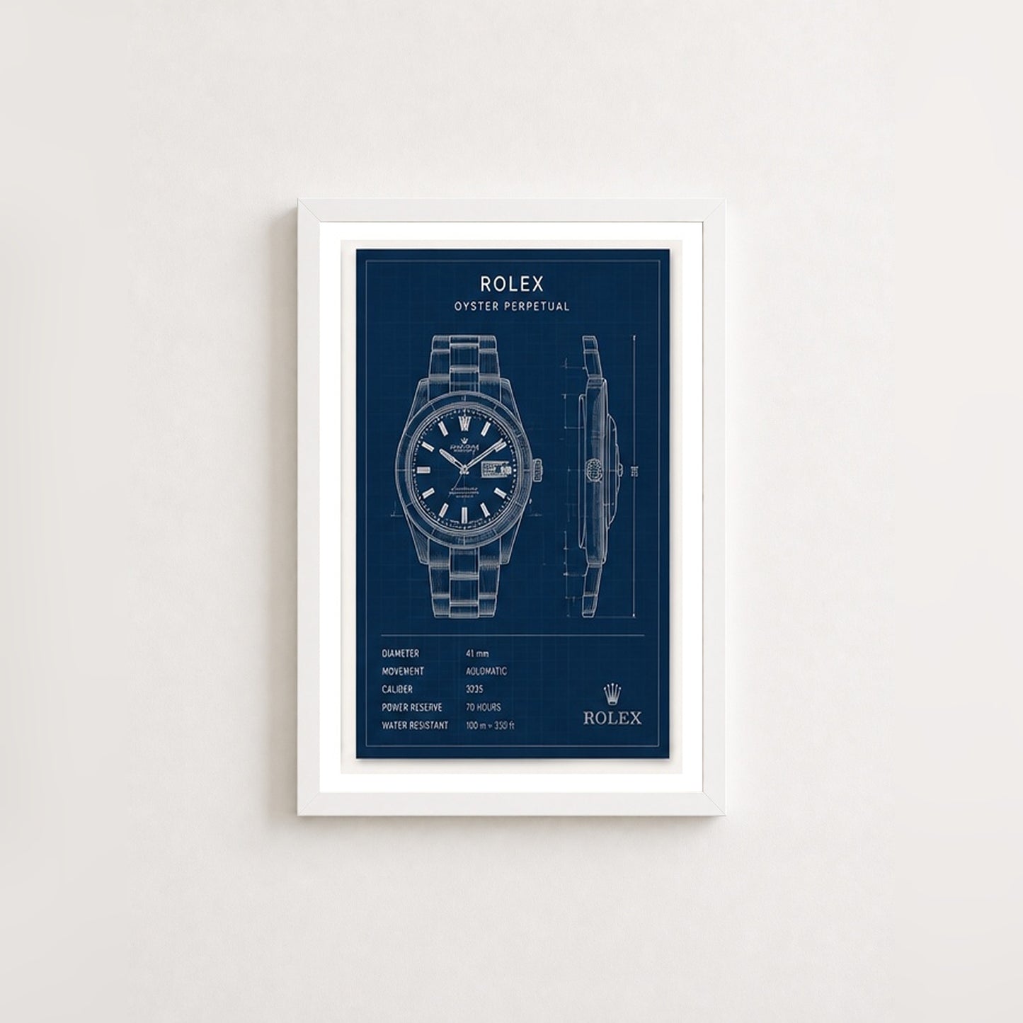 Zarif Detaylar – Teknik Çizim Çerçeveli Poster — Beyaz — Paspartulu — TabloLab
