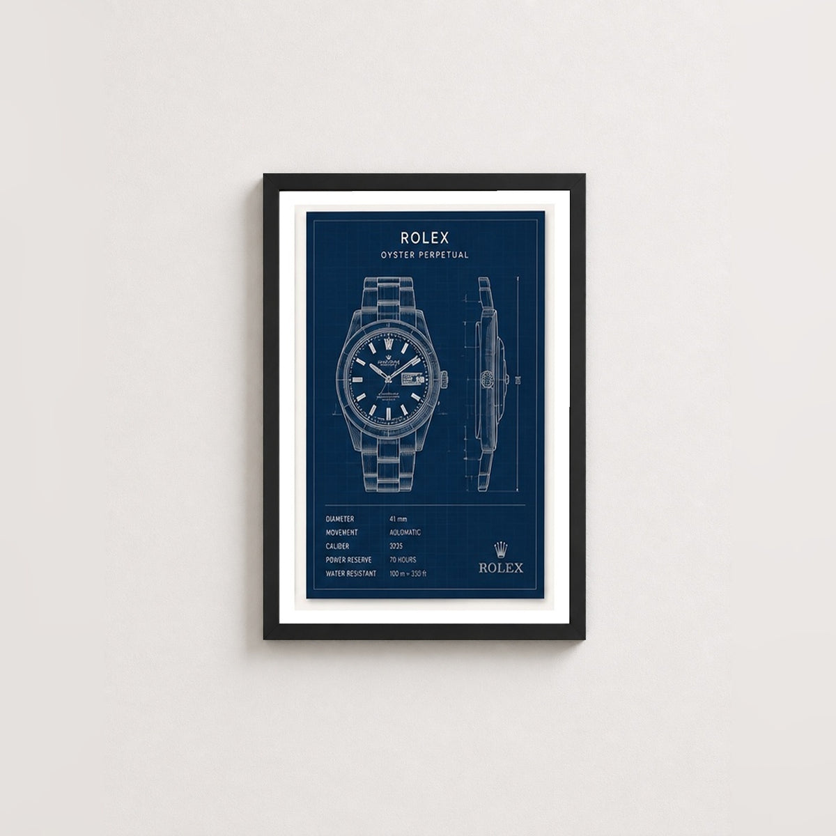 Zarif Detaylar – Teknik Çizim Çerçeveli Poster — Siyah — Paspartulu — TabloLab