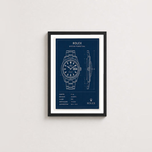 Zarif Detaylar – Teknik Çizim Çerçeveli Poster — Siyah — Paspartulu — TabloLab