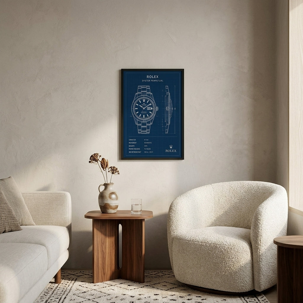 Zarif Detaylar – Teknik Çizim Çerçeveli Poster — Siyah — Paspartusuz — TabloLab