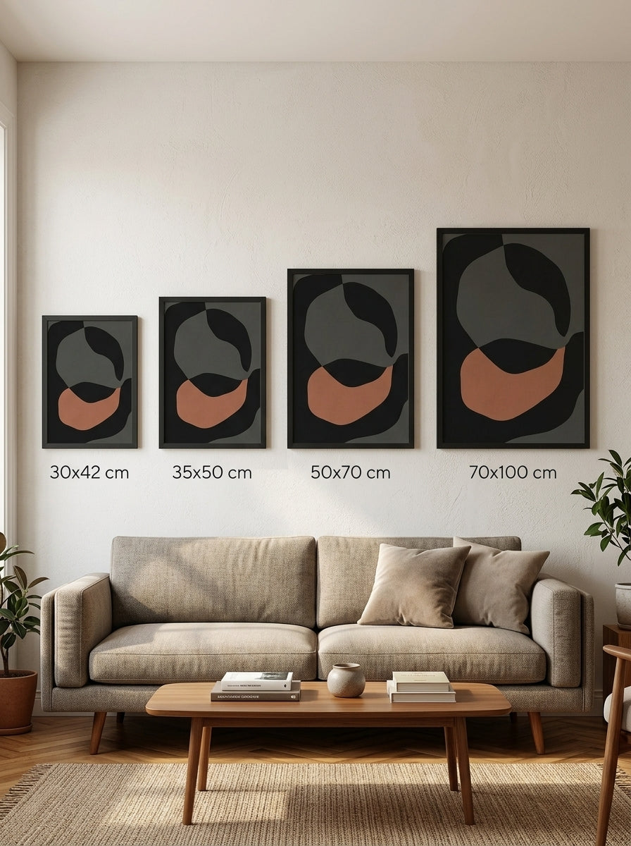 Zarif Tekstürler – Minimal Çerçeveli Poster — Siyah Çerçeve — TabloLab