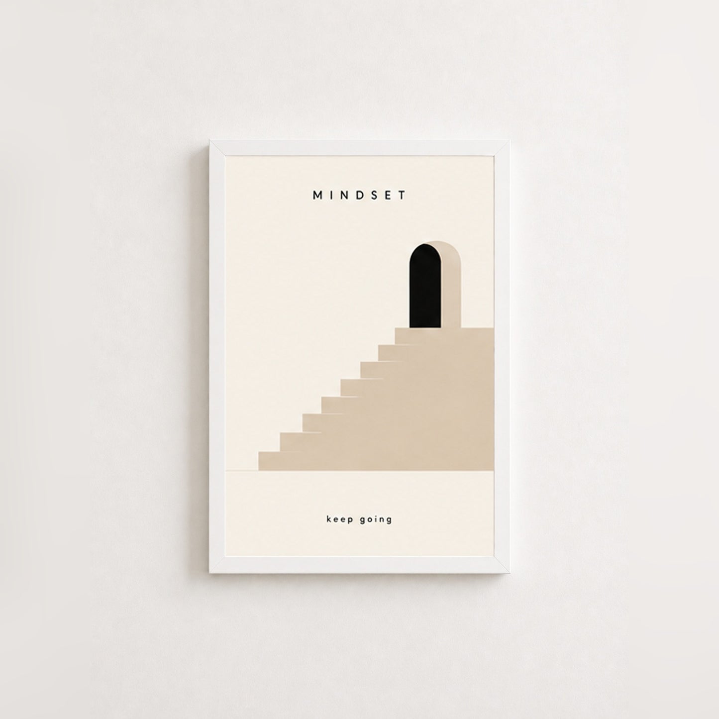 Zihin Basamakları – Minimal Çerçeveli Poster — Beyaz — Paspartusuz — TabloLab