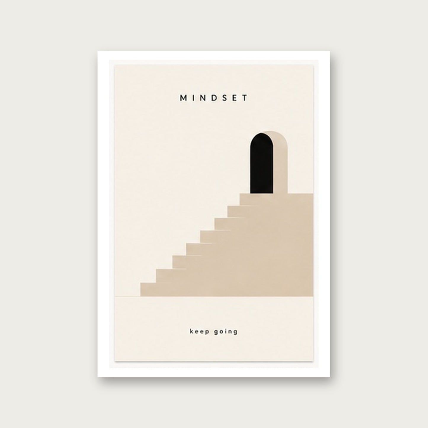 Zihin Basamakları – Minimal Çerçeveli Poster — Çerçevesiz — Paspartulu — TabloLab
