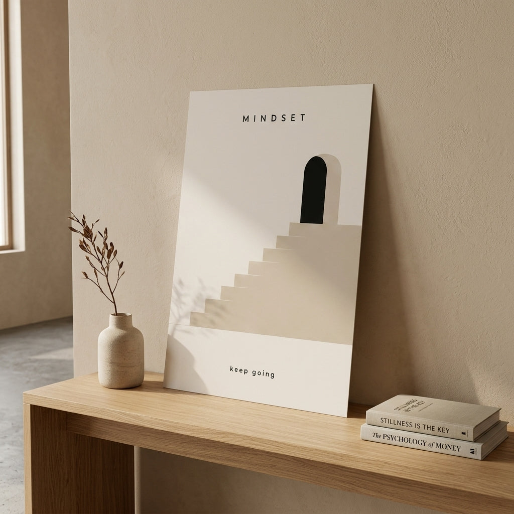 Zihin Basamakları – Minimal Çerçeveli Poster — Çerçevesiz — Paspartusuz — TabloLab