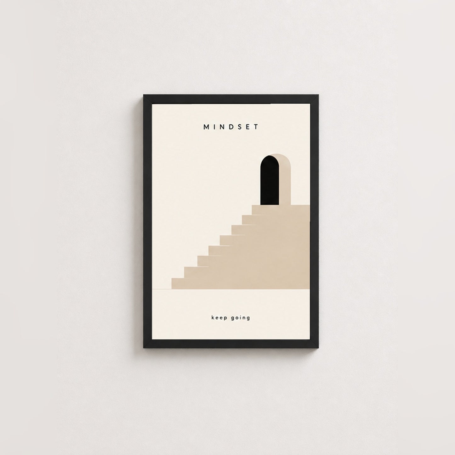 Zihin Basamakları – Minimal Çerçeveli Poster — Siyah — Paspartusuz — TabloLab