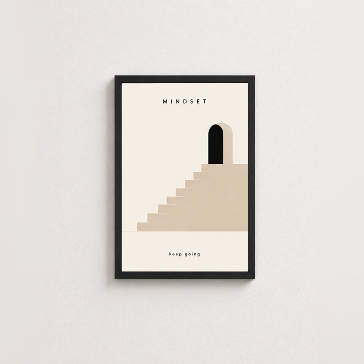 Zihin Basamakları – Minimal Çerçeveli Poster — Siyah — Paspartusuz — TabloLab