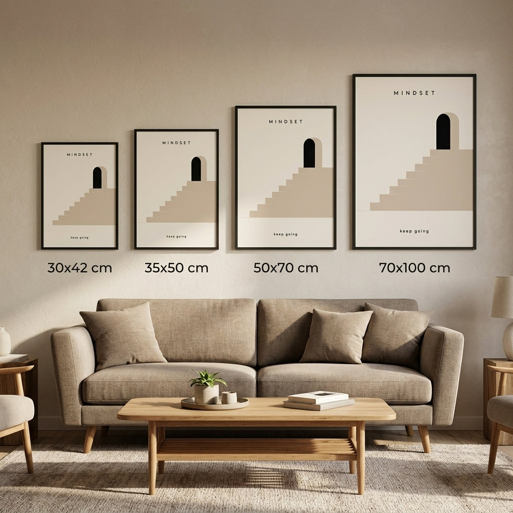 Zihin Basamakları – Minimal Çerçeveli Poster — Siyah — Paspartusuz — TabloLab