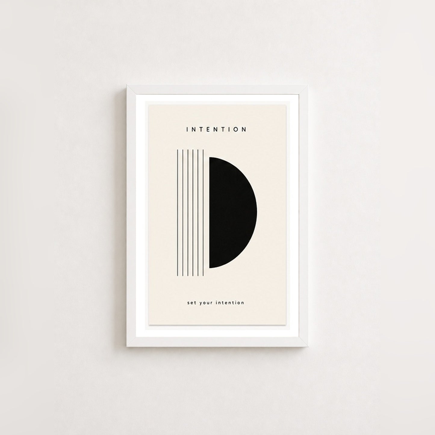 Zihin ve Hedef – Minimal Çerçeveli Poster — Beyaz — Paspartulu — TabloLab