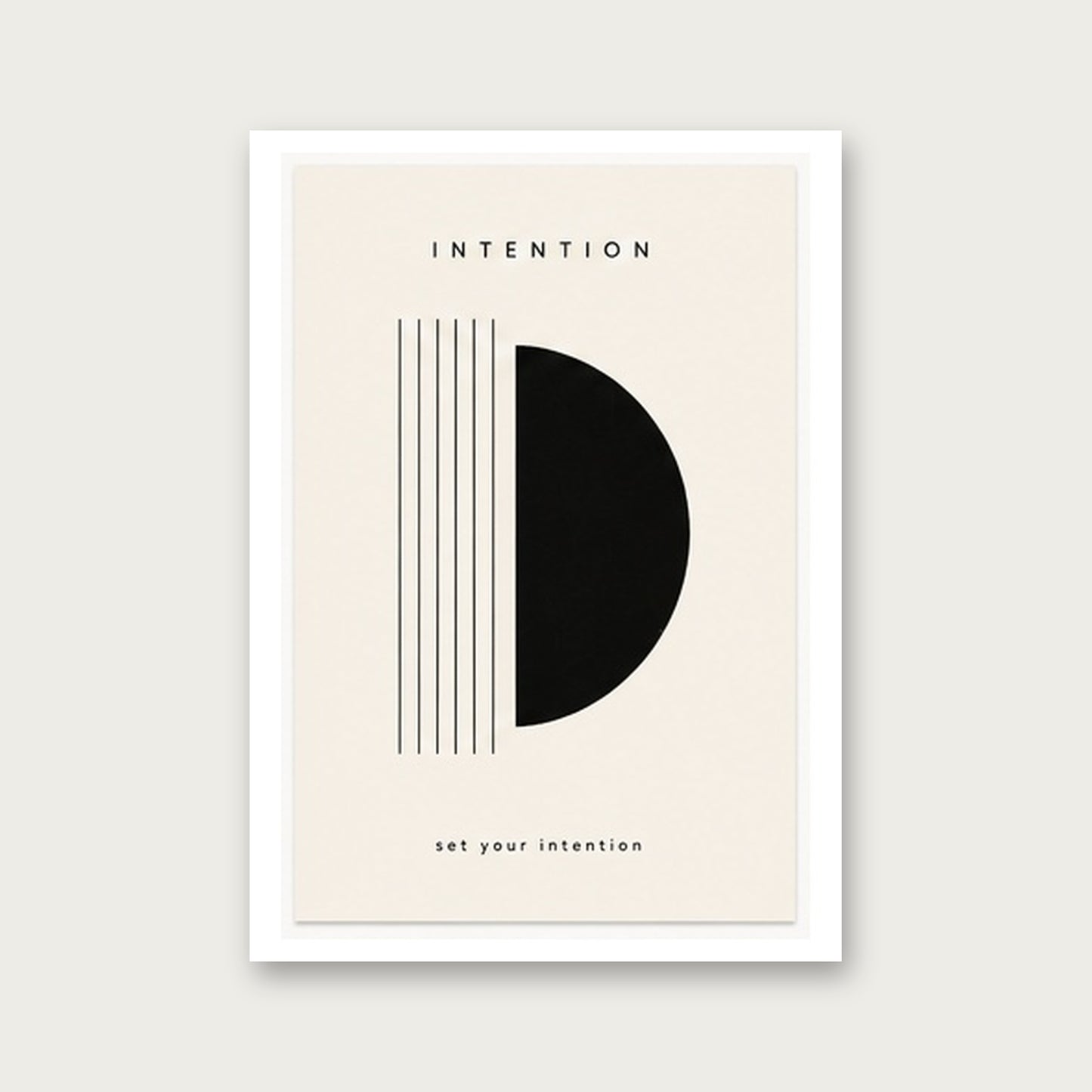 Zihin ve Hedef – Minimal Çerçeveli Poster — Çerçevesiz — Paspartulu — TabloLab