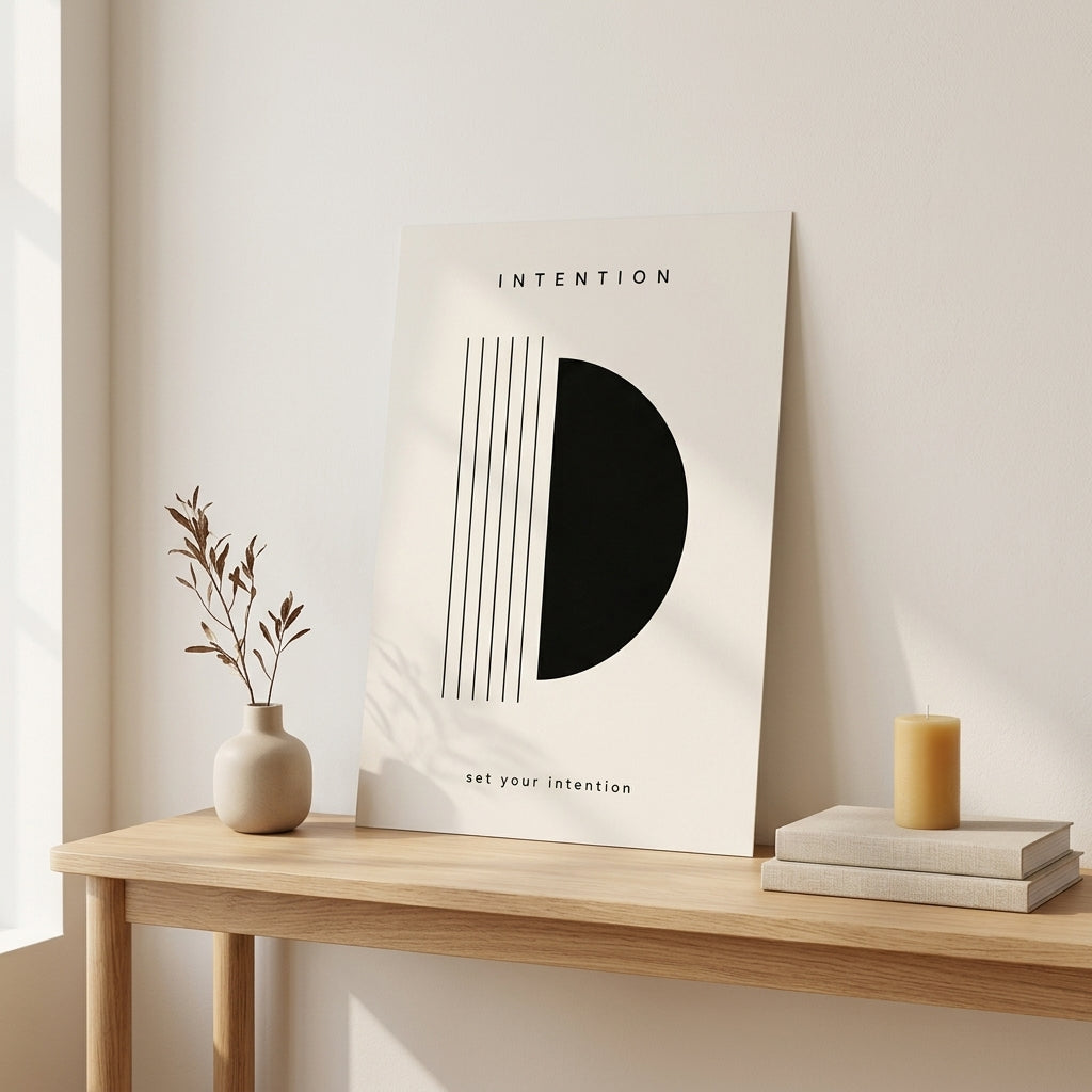 Zihin ve Hedef – Minimal Çerçeveli Poster — Çerçevesiz — Paspartusuz — TabloLab
