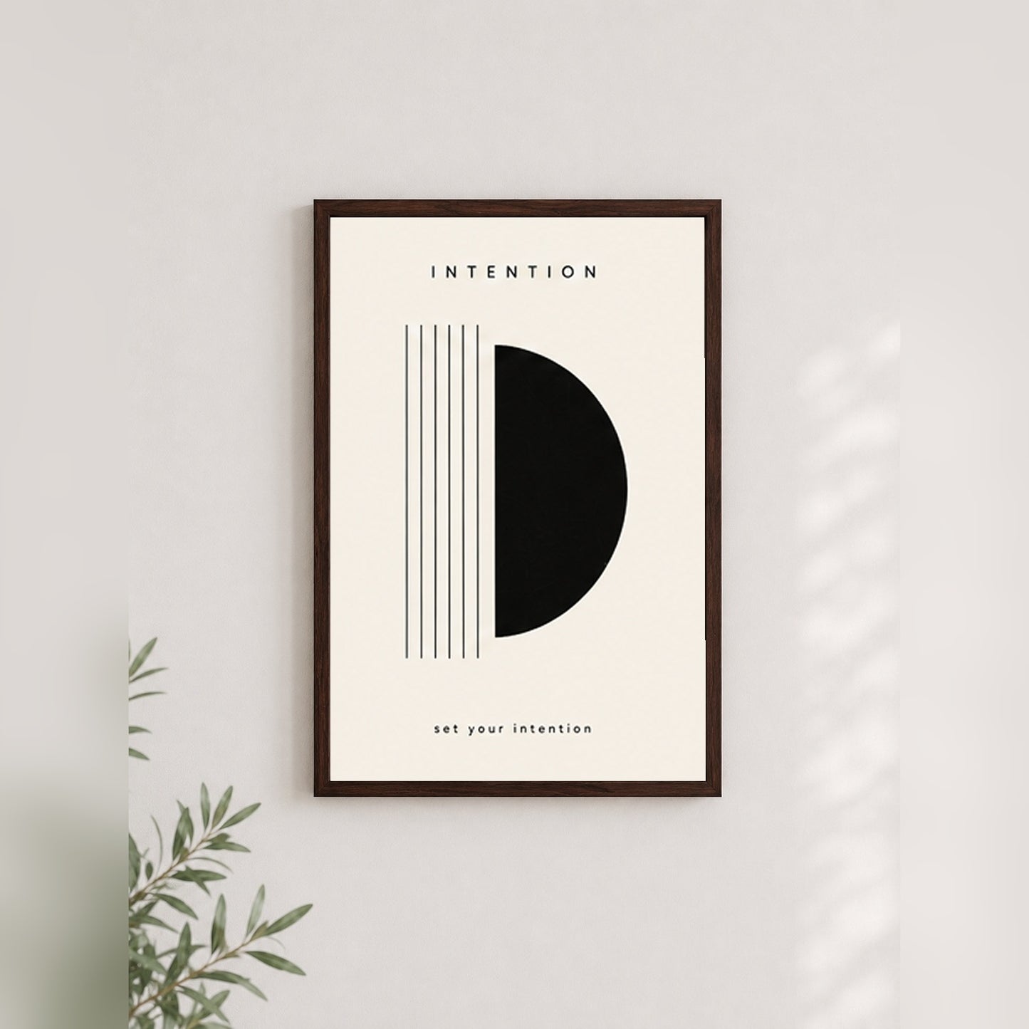 Zihin ve Hedef – Minimal Çerçeveli Poster — Ceviz — Paspartusuz — TabloLab