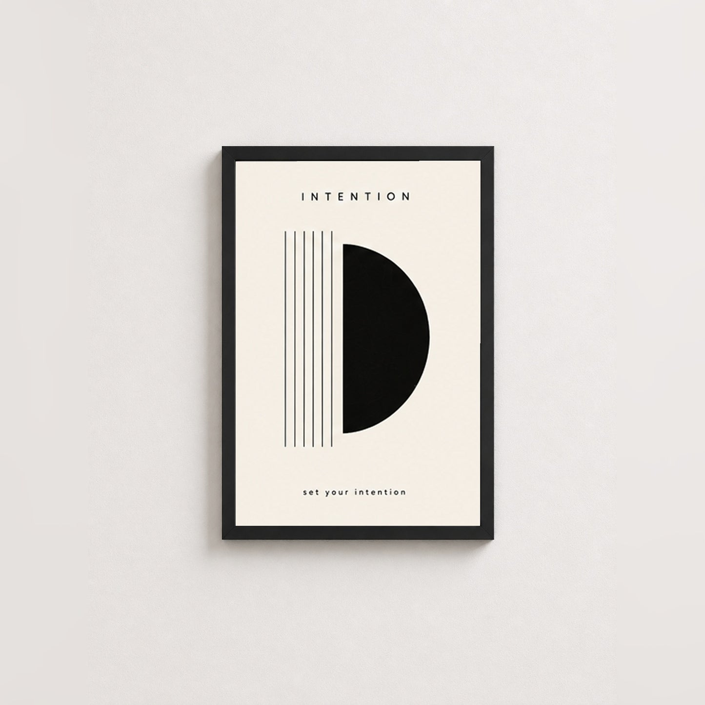 Zihin ve Hedef – Minimal Çerçeveli Poster — Siyah — Paspartusuz — TabloLab