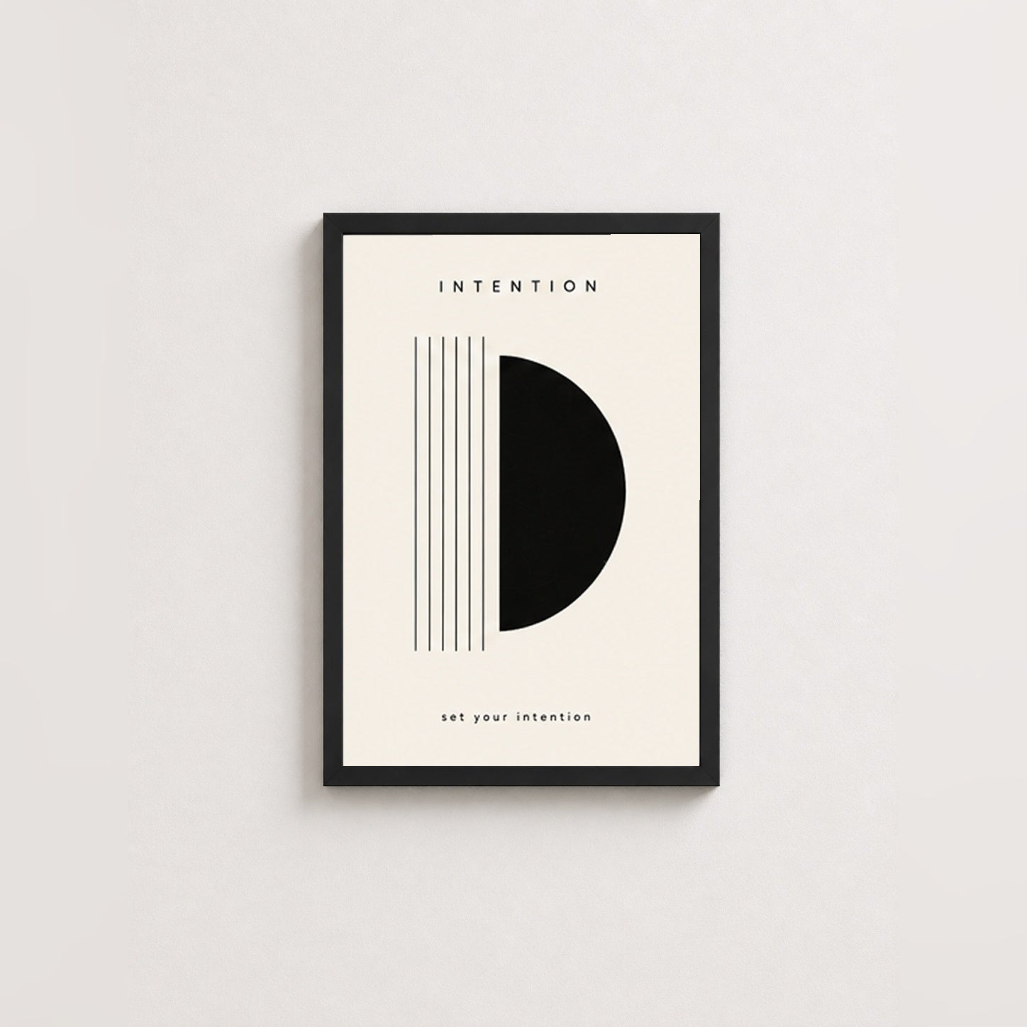 Zihin ve Hedef – Minimal Çerçeveli Poster — Siyah — Paspartusuz — TabloLab