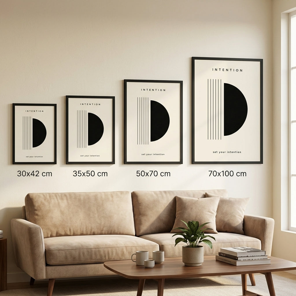Zihin ve Hedef – Minimal Çerçeveli Poster — Siyah — Paspartusuz — TabloLab