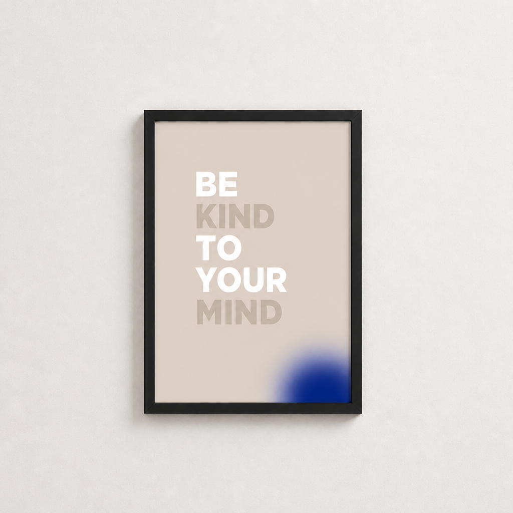 Zihnini Dinle – Minimal Çerçeveli Poster — Siyah — Tam Baskı — TabloLab